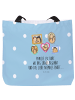 Mr. & Mrs. Panda Tasche Igel Familie mit Spruch in Blau Pastell