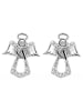 Adeliás Damen Ohrstecker Engel aus 925 Silber mit Zirkonia in silber