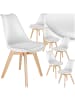 tectake Küchenstuhl Scandi-Design, gepolsterte Sitzfläche, 49 x 53 x 82 cm