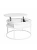relaxdays Couchtisch in Weiß - (H)47 x Ø 80 cm