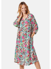 GOLDNER Kurzgröße:  Druckkleid aus fließendem Material in koralle / grün / gemustert