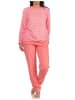 NORMANN Frottee Pyjama Bündchen Herz Tupfen Streifen - 59500 in Rosa