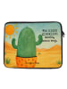 Mr. & Mrs. Panda Laptop Tasche Kaktus Sonne Design mit Spruch in Weiß