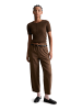 Marc O'Polo DENIM Feinstrick-Kurzarm-Pullover slim in Hazelnut Brown