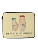 Mr. & Mrs. Panda Laptop Sleeve Bären mit Blumenkranz mit Spruch in Gelb Pastell