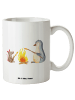 Mr. & Mrs. Panda Kaffeetasse Pinguin Lagerfeuer ohne Spruch in Weiß