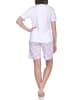 NORMANN Kurzarm Shorty Schlafanzug Pyjama Katzenmotiv in flieder