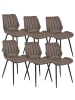 en.casa 6er-Set Esszimmerstuhl Mendoza in Braun (H)77cm (B)57.5cm (T)46cm