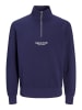 Jack & Jones Sweatshirt mit halbem Reißverschluss in Ocean Cavern