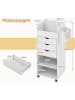 COSTWAY Rollcontainer mit 3 Schubladen 48,5 x 33,5 x 85,5 cm in Weiß