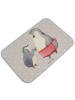 Mr. & Mrs. Panda Badematte Pinguin mit Kind ohne Spruch in Grau Pastell