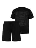 JP1880 Langer Schlafanzug in schwarz