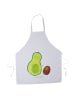 Mr. & Mrs. Panda Küchenschürze Avocado Kern rollt ohne Spruch in Weiß
