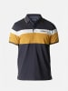 KOROSHI Normal polo pique streifen-block nautik in gelb