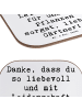 Mr. & Mrs. Panda Glasuntersetzer Spruch Lieber Gärtner mit Spruch in Weiß