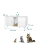 relaxdays Katzenschrank in Weiß - (B)120 x (H)65 x (T)52 cm