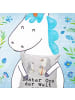 Mr. & Mrs. Panda Kissen Pinguin Bester Opa der Welt mit Spruch in Grau Pastell