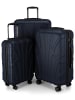 suitline 3er Kofferset Rollkoffer Hartschalen-Koffer Reisetrolleys TSA in Dunkelblau