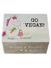 Mr. & Mrs. Panda Box Einhorn Vegan Design mit Spruch in Weiß