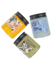 Beliani 3er-Set Kerze FRUITY BLOOM in Blau/Grün/Gelb