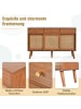 ABRIHOME Sideboard in Nussbaum mit Rattanfront und 3 Schubladen 120x40 cm