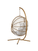 Beliani Hängesessel ACRI in Beige/Weiß - (W) 98 x (H) 197 x (L) 120 cm