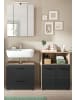 Inn.Furn Badmöbel-Set 3-teilig schwarz matt, Eiche Nox, Badkombination 135 x 185 cm
