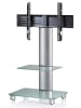 VCM  TV Standfuß Ständer Rack Alu Glas Rollen Tosal ZW in Mattglas