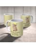 Mr. & Mrs. Panda Teetasse Waschbär mit Spruch in Gelb Pastell