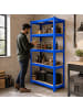 relaxdays Schwerlastregal in Blau/ Braun - (B)100 x (H)200 x (T)40 cm