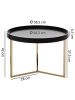 KADIMA DESIGN Couchtisch JESI 58,5x42x58,5cm / Gold Sofatisch Metall Rund, in Schwarz