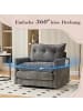 ABRIHOME Loungesessel in Grau 360° drehbar mit Armlehnen und Kissen