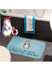 Mr. & Mrs. Panda Duschvorleger Pinguin Lolli mit Spruch in Eisblau