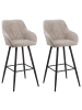 Beliani 2er-Set Barhocker DARIEN in Beige/Schwarz