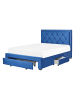 Beliani Doppelbett LIEVIN in Blau - (W) 145 x (H) 122 x (L) 217 cm
