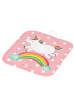 Mr. & Mrs. Panda 2er Set Topflappen  Einhorn Regenbogen ohne Spruch in Rot Pastell