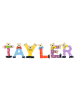 Playshoes Deko-Buchstaben "TAYLER" in bunt