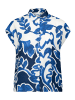 BETTY & CO Hemdbluse mit Print in Weiß/Dunkelblau