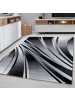 KADIMA DESIGN Teppich Handwäsche Kurzflor Abstrakte Wellen Polypropylen Wohnzimmer in Schwarz