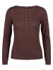 Zero  Langarm-Shirt mit Knopfleiste in Chocolate Plum