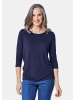 GOLDNER Kurzgröße:  Kombifreundliches Shirt mit ¾ Arm in marine