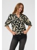 Kaffe Kurzarm-Bluse KAelly Regular fit in Black/Sand Leo Print