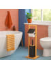 relaxdays WC Garnitur in Schwarz/ Natur - (B)28 x (H)76,5 x (T)18 cm