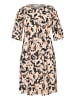 KAFFE curve Kleid KCpaca Regular fit in Beige/Black/Peach Blurry Leaf
