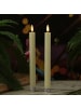 MARELIDA 2x LED Stabkerze LINA Rustik-Optik Echtwachs H: 25cm in creme