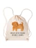 Mr. & Mrs. Panda Jutebeutel Hund Flauschig mit Spruch in Creme
