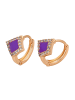 faina Women Huggie Earrings in Rose Gold Violet