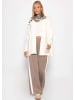SASSYCLASSY Oversized Cardigan mit V-Ausschnitt und Kaschmiranteil in Offwhite