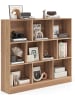 COSTWAY Bücherregal mit 10 Fächern 120 x 24 x 104 cm in Hellbraun