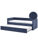 Beliani Tagesbett MIMIZAN in Blau - (W) 100 x (H) 76 x (L) 220 cm